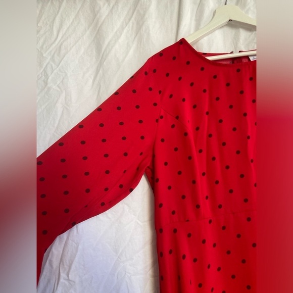 Old Navy Bell Sleeve Dress Polka Dot Red Size Medium Size XL - Picture 7 of 14